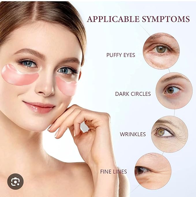 Under Eye Bags Treatment, Rose Eye Mask, Eye Treatment Mask, For Moisturizing,Revitalizing, Lift & Firm, Anti- Dark Circle, Depuffing. Cruety-Free. (60 Pieces)-VivaGrace Women