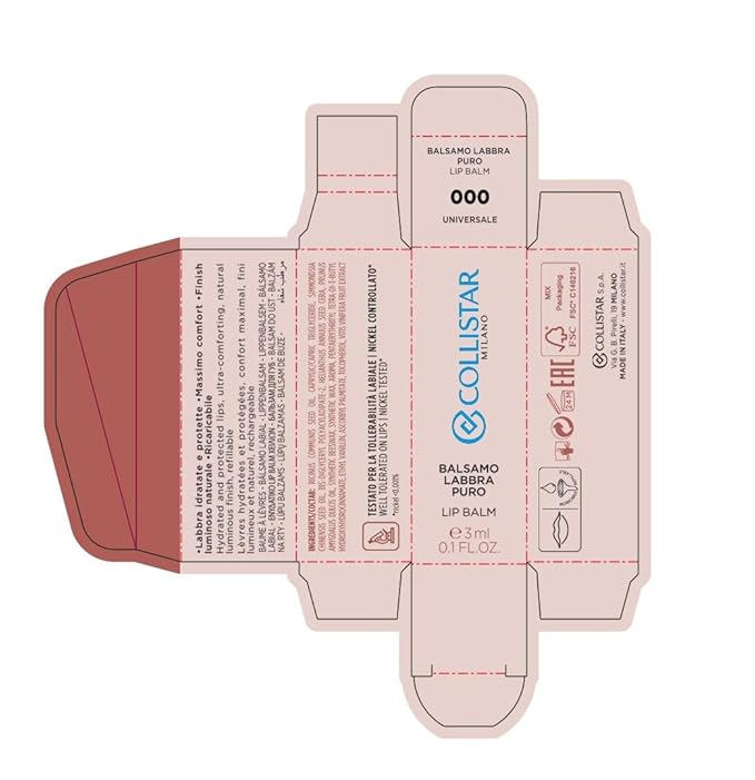 Collistar Balsamo Labbra Puro Lip Balm, 0.1 Fl Oz Made in Italy èitalian import]-VivaGrace Women