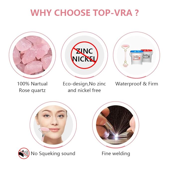 Jade Roller,Rose Quartz Roller for Face,Jade Skincare Tool,Jade Facial Roller,Eye Roller Anti Aging Jade Massager Roller Slimming Healing Chakra Tool A-Rose Quartz (Golden)-VivaGrace Women