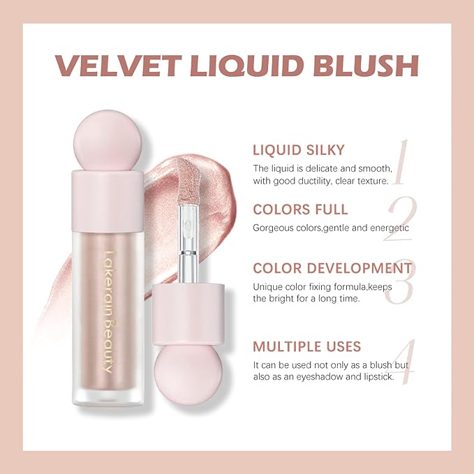 Erinde Liquid Highlighter Makeup, Pink Luminizer Face Highlight Makeup Stick, Natural Beauty Glow Finish, Lightweight Blendable Cream Face Body Liquid Illuminator Bronzer, Cruelty-free, 03 Rose Gold-VivaGrace Women