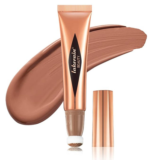 MEICOLY Liquid Contour Beauty Wand,Cream Contour Stick with Cushion Applicator,Liquid Bronzer Stick for Women and Girl,Blendable Long Lasting Smoothly Silky Contour Makeup,Cruelty-free,Medium to Dark-VivaGrace Women