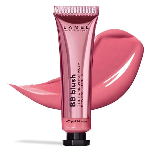 Lamel BB Blush Cheek Makeup - Lightweight and Long Lasting Liquid Blush - Blendable Cream Blush for Cheeks, Natural Finish Cream Contour - Pink Liquid Blush, 402 (Pink Blossom) -10ml/0,33fl.oz-VivaGrace Women
