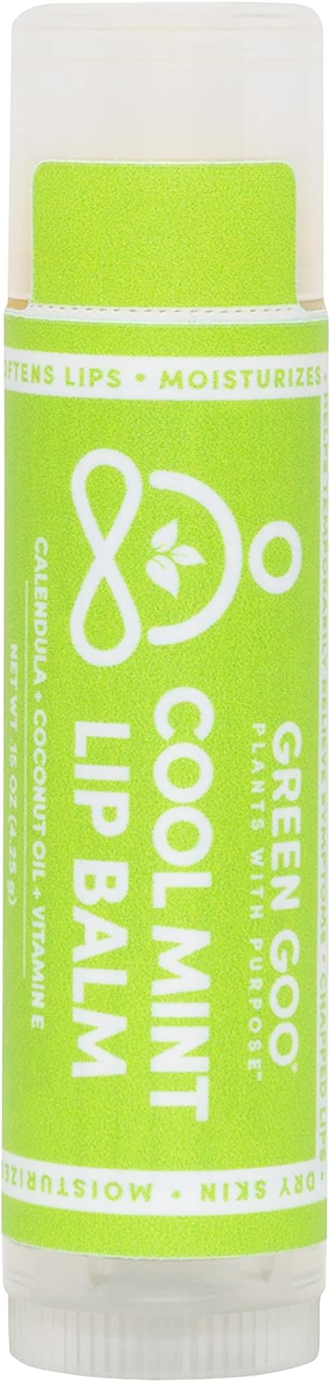 Green Goo All-Natural Lip Balm, Cool Mint, 0.15-ounce Stick, 4-pack-VivaGrace Women