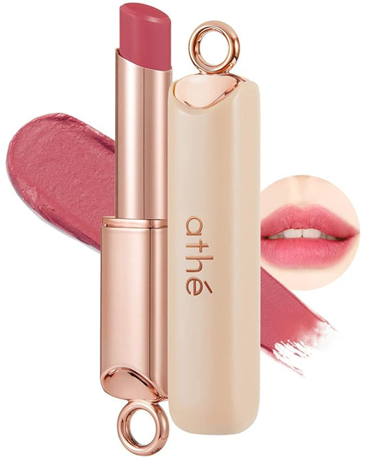ATHÉ Authentic Airy Lip Balm 05 &JOY, Korean Vegan Color Lip Blam, Flake-Free Slim Fit Lips, Silky Powdery Finish & Air-like Blurring with Vibrant Colors, 0.11oz.-VivaGrace Women