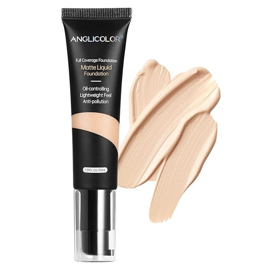 Matte Oil Control Concealer Foundation Flawless Soft Long Lasting Foundation Makeup,Waterproof Full Coverage Face Makeup Strong Concealer Foundation for Oily Acne Skin (#102 Nude)-VivaGrace Women