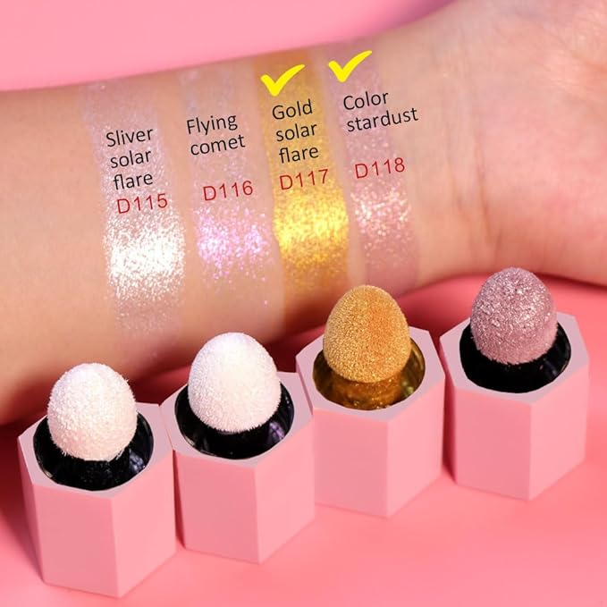 evpct Light Liquid Face Highlighter Makeup Waterproof Long Lasting Mermaid Pink Rose Gold Glimmer Glow Sparkly Glitter Body Shimmer Oil Liquid Luminizer Stick Highlight Illuminator for Face Body Cheek-VivaGrace Women