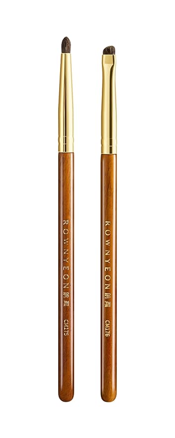 Desert Oak Series Aegyo-Sal Brush Duo - Under-Eye Highlight & Contour Set with Pony Hair, Bubinga Handle (CM175 + CM176)-VivaGrace Women