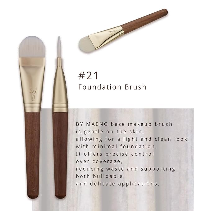 [SOO ADOR] BY MAENG #21 Foundation Brush - Lightweight and Skin-Friendly Tool for Flawless Base Makeup | Created by K-Pop Makeup Artist Maeng | Makeup Brush Base Brush-VivaGrace Women