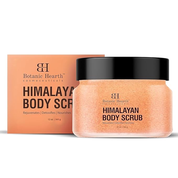 Botanic Hearth Himalayan Salt Body Scrub With Lychee Oil, Exfoliating Body Scrub Act As Body Exfoliator & Helps With Moisturizing Skin, Acne, Cellulite, Dead Skin Scars, Wrinkles 12 Oz-VivaGrace Women