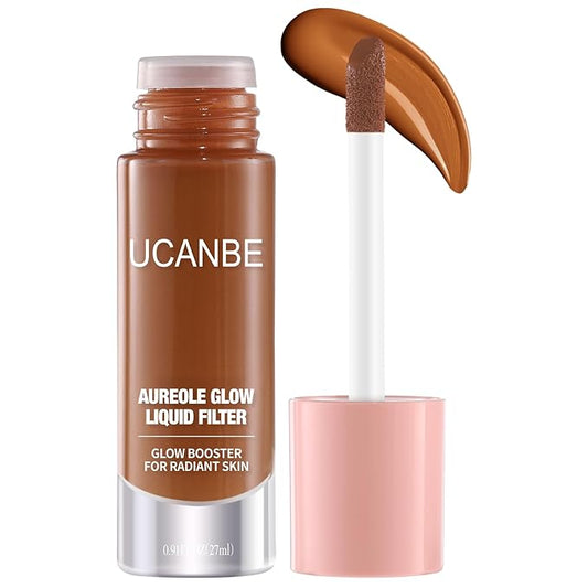 UCANBE Halo Glow Liquid Filter, Face Complexion Booster For Radiant Skin All Day Longwear, Soft-Focus Look Sodium Hyaluronate Vegan & Cruelty-Free - 0.91OZ Medium Tan-VivaGrace Women