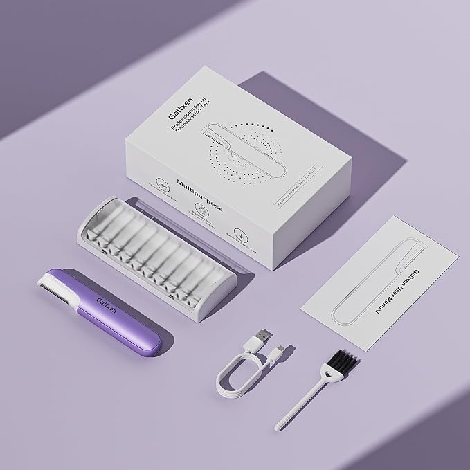 Dermaplaning Tool for Women - Facial Exfoliation & Peach Fuzz Hair Removal with Rechargeable Sonic Edge Technology, 10 Refill Blades-VivaGrace Women