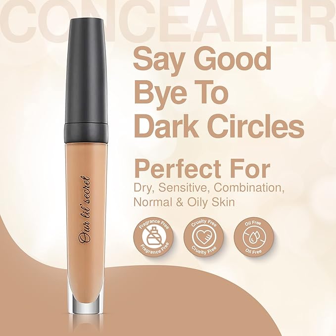 Frankie Rose Cosmetics Our Lil’ Secret Concealer – Sweat-Proof & Matte Under Eye Concealer, Long Lasting Concealer Full Coverage For Fine Lines, Dark Circles & Hide Imperfections - Chai-VivaGrace Women