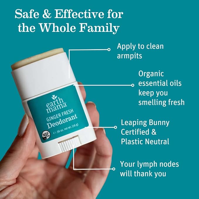 Earth Mama Mini Deodorant Travel Set | Safe for Sensitive Skin, Pregnancy and Breastfeeding, Contains Organic Calendula with No Fragrance Chemicals, No Baking Soda or Aluminum (4-Pack)-VivaGrace Women
