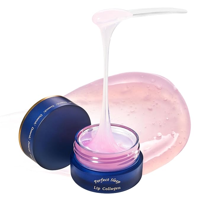 Perfect Sleep Lip Collagen 0.52fl.oz/15ml, Hydrolyzed Collagen+Rice Protein, Willow Bark Extract & Peptide to Nourish, Moisturize & Exfoliate the lips, Sleep-Beauty, Korean Overnight Lip Mask-VivaGrace Women