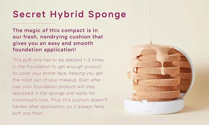 MISSHA Magic Cushion Foundation No.21 Light Beige for Bright Skin - Flawless Coverage,Dewy Finish,Easy Application for All Skin Types-VivaGrace Women