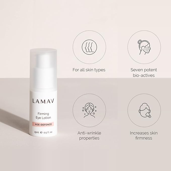 LAMAV Firming Eye Lotion - 7 Potent Actives, Anti-wrinkle Properties, Increases Skin Firmness, Anti-Aging Eye Cream, Cruelty-Free, Reduces Dark Circles-VivaGrace Women