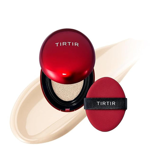 [*Mini Size*] TIRTIR Mask Fit Red Cushion Foundation | Full coverage, Weightless, Skin fit, Satin Glow Finish, Korean Makeup, beauty, Tattoo cover up, Buildable (#13N Fair Ivory, 0.15 Fl Oz)-VivaGrace Women