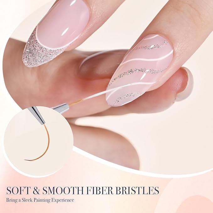 GAOY 5Pcs Nail Art Liner Brushes, Professional Painting Art Pen Set, Nail Design Tools for French Liner, Thin Details and Fine Drawing-VivaGrace Women