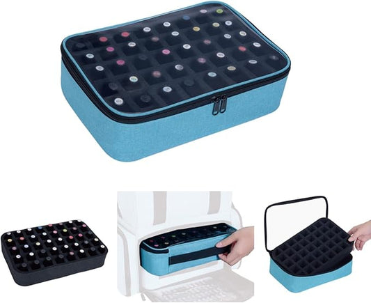 Small Clear Nail Polish Organizer Holds 40 bottles(15ml-0.5fl.oz) Nail Polish Case Multifunctional Nail Polish Bag organizer, Cosmetic Travel Makeup Bags for Women Green
