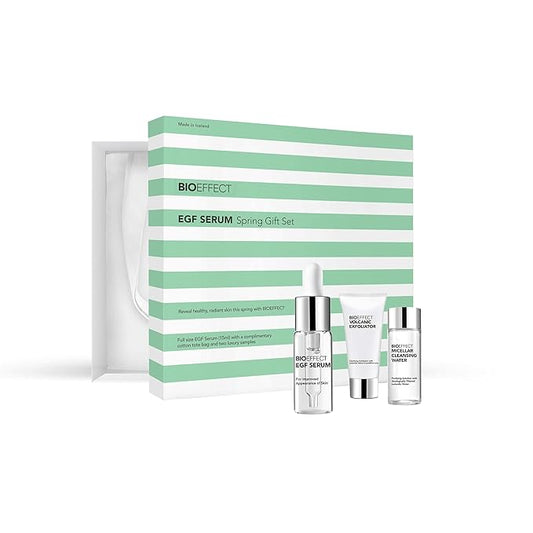 BIOEFFECT EGF Serum Gift Set with mini Volcanic Exfoliator and Micellar Water, Anti-Aging, Hydrating, Wrinkle-Fighting Facial Skin-Care with Growth Factor and Hyaluronic Acid plus Free Tote Bag-VivaGrace Women