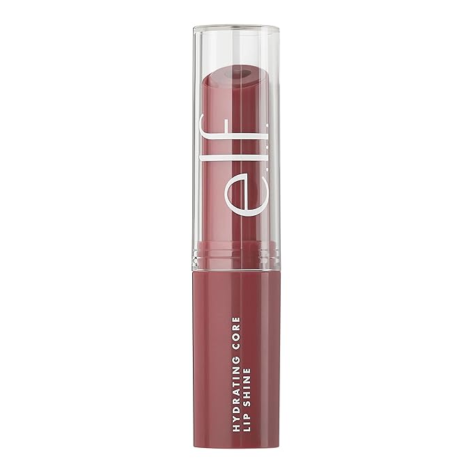 e.l.f. Hydrating Core Lip Shine, Conditioning & Nourishing Lip Balm, Sheer Color Tinted Lip Moisturizer, Happy, 0.09 Oz-VivaGrace Women