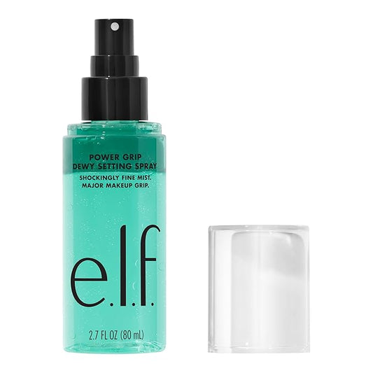 e.l.f. Power Grip Dewy Setting Spray, Ultra Fine Mist Made With Hyaluronic Acid, Grips Makeup For A Hydrated, Dewy Finish, Vegan & Cruelty-Free-VivaGrace Women