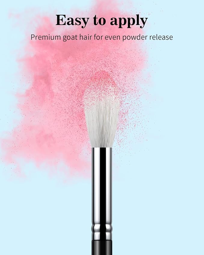Eyeshadow Brush Fluffy Big Blending Brush Goat Bristles Soft Smugde for Powder Cream Liquid Eyeshadow for Eye Makeup Black (E838)-VivaGrace Women
