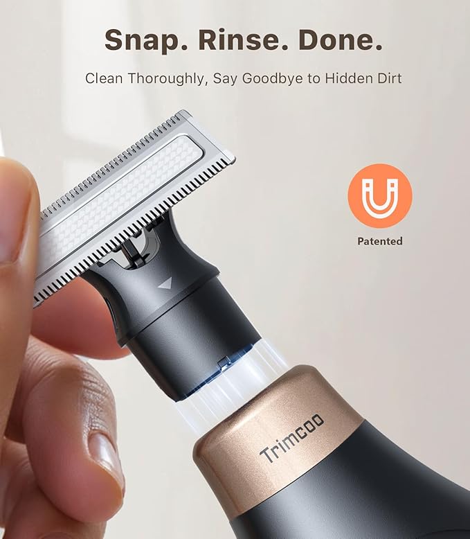 Mini Bikini Trimmer for Women - Intimate Pubic Hair Removal, Electric Body Groomer, Small Portable Wet/Dry Shaver, Magnetic Blade, USB-C Rechargeable with Travel Case, Easy to Clean (Black)-VivaGrace Women