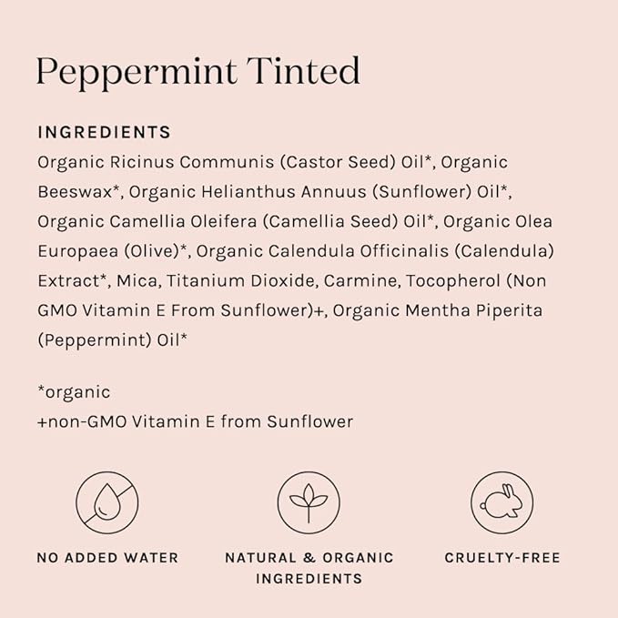 Kari Gran Lip Whip | Moisturizing Lip Balm with Organic Oils | Glossy Sheen + Peppermint | Rich Buttery Texture, Hydrates & Protects | Non-GMO, Organic Ingredients, Made in USA (Tinted Peppermint)-VivaGrace Women