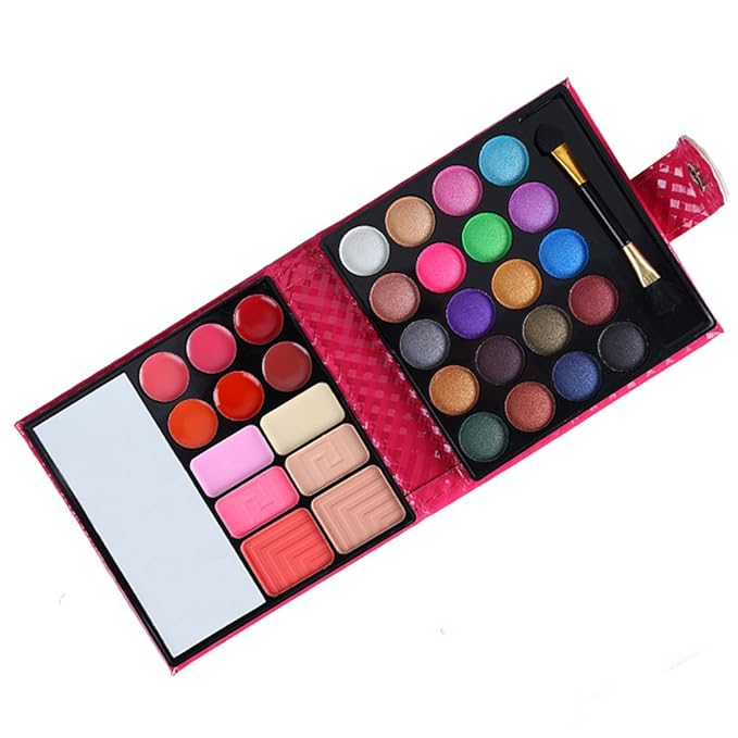 Professional All In One Makeup Kit Colorful 20 Eyeshadow, 6 Lip Glosses 3 Blushers 2 Powder 1 Concealer 1 Mirror 1 Brush, Long Lasting Beauty Full Makeup Set, Present Gifts for Girls Women-VivaGrace Women