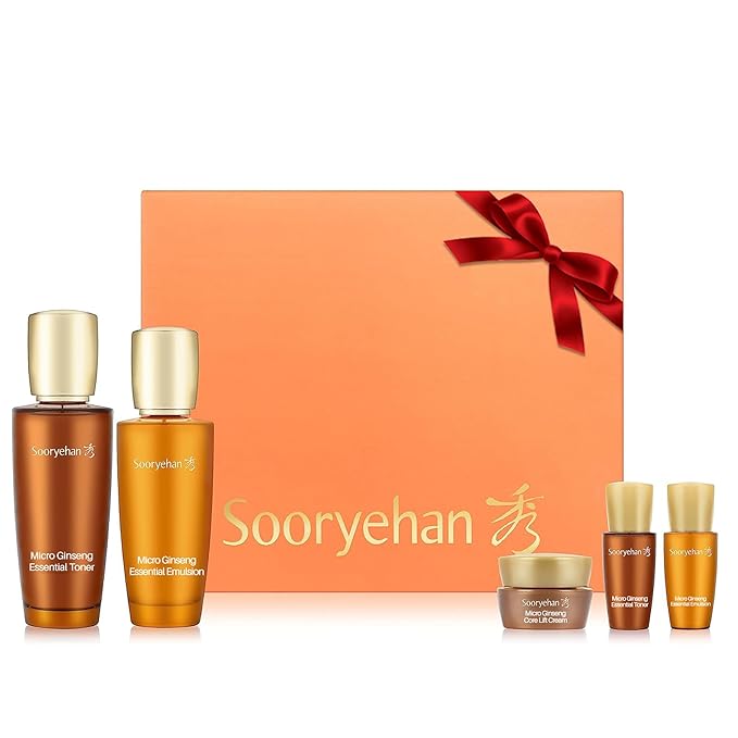 SOORYEHAN Micro Ginseng Essential Skincare Special Set (540 ml/18.26 fl oz) - Wrinkles/Fine Lines, Skin Elasticity & Intensive Hydration. Amino Acids & Ginsenocide-VivaGrace Women