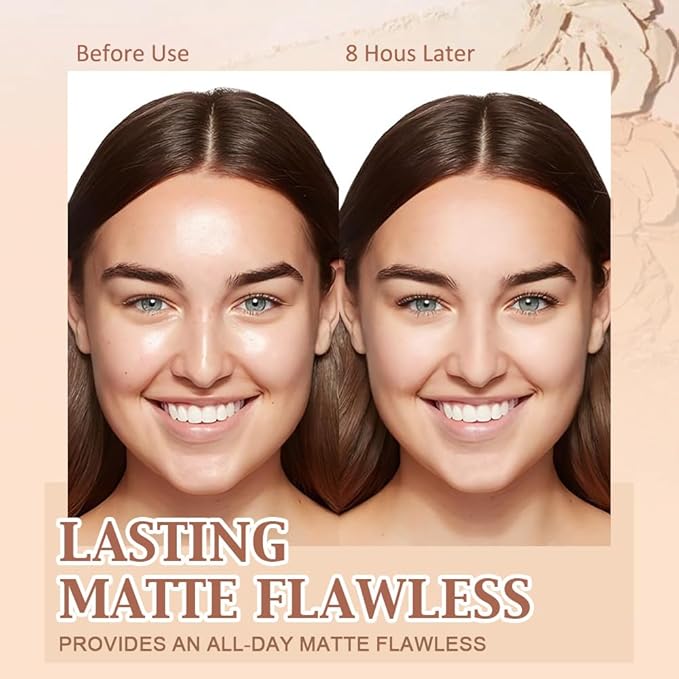 evpct Kaely Oil Control Pressed Face Powder, Get Smooth Flawless Fine Lines and Lightweight Finishing Foundation, Control Shine Long Lasting Waterproof Face Setting Powder Cosmetic, 06 Vanilla-VivaGrace Women