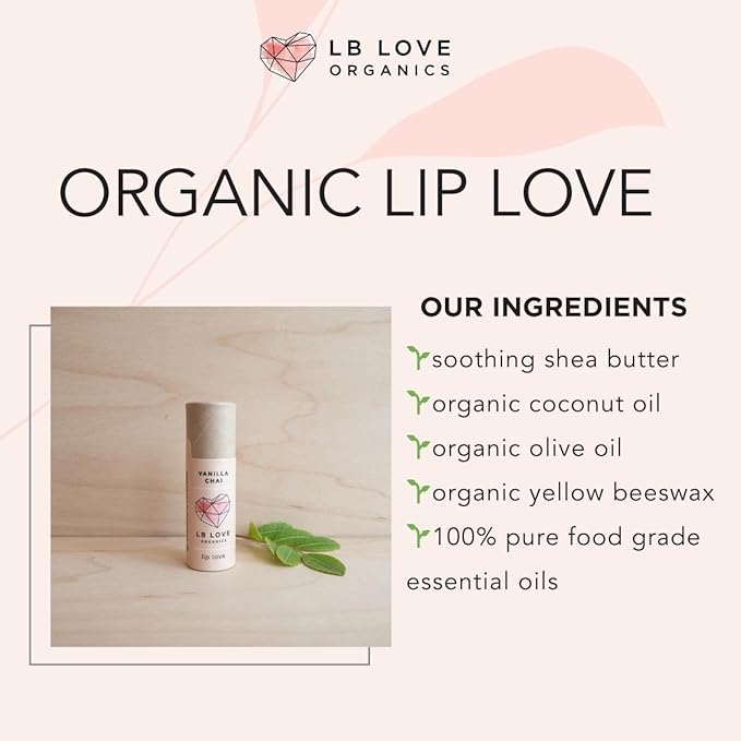 Plastic Free Lip Love | Jumbo Organic Lip Balm | Organic Beeswax and Plant Based | Zero Waste Natural Lip Balm (Vanilla Chai)-VivaGrace Women