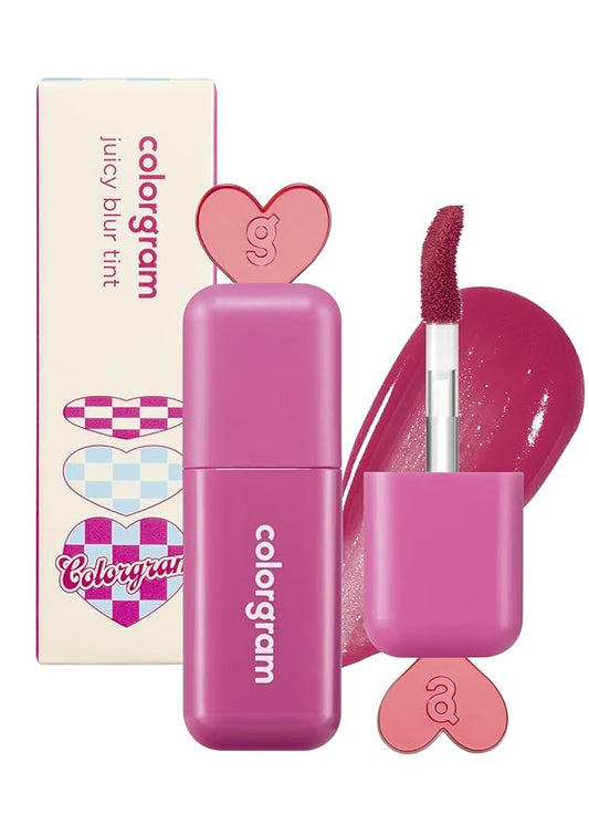 COLORGRAM Juicy Blur Tint 05 Happy Cherry Smile | Daily Semi-Matte, Semi-Glossy, Long-Lasting Lip Stain, Moisturizing, Buildable & Blendable, highly Pigmented (0.12 Fl. Oz.)-VivaGrace Women