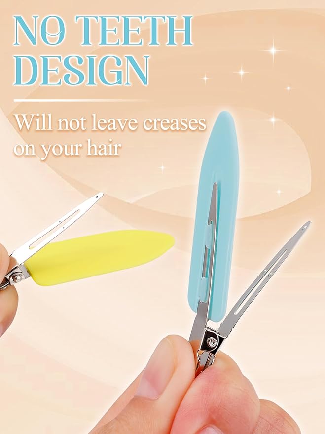 8Pcs No Bend No Crease Hair Clips - Styling Duck Bill Clips Alligator Hair Barrettes for Styling Sectioning Small Gifts for Women Girl Salon Hairdressing Bangs, Yellow & Blue & Pink & Black-VivaGrace Women