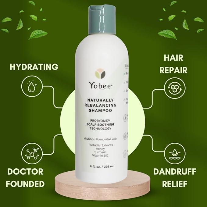 Yobee Rebalancing Shampoo – Sulfate-Free Dry, Flaky & Itchy Scalp Care | Probiotic Shampoo with Organic Honey, Turmeric, Vitamin B12 & Oat | Dandruff, Eczema & Psoriasis Relief | Doctor Founded-VivaGrace Women