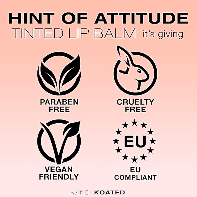 Kandi Koated Hint of Attitude [Its Giving] Tinted Lip Balm by Kandi Burruss | Sheer Tinted Balm, Moisturizing Chapstick with Vitamins, Paraben-Free, Cruelty-Free Formula | Beauty & Makeup-VivaGrace Women