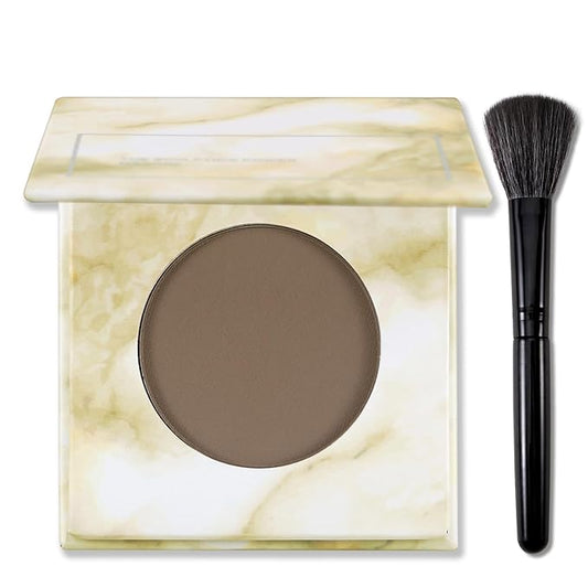 Erinde Matte Brown Contour Palette, Warm Toned Face Sculpting Bronzer Pressed Powder Contour, Lightweight, Ultra-Blendabled, Multiuse Baked Contouring Makeup for Light Skin Tone, 02 Dark Brown-VivaGrace Women