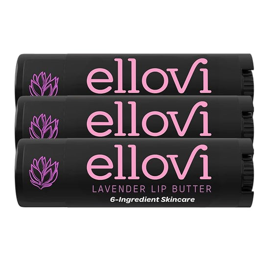Natural Lip Butter Lip Balm - Lavender - Pure Enough to Eat - Made With Just 6 Vegan Ingredients - 100% Natural & Organic Moisturizing Lip Care for All Day Hydration (3-Pack)-VivaGrace Women