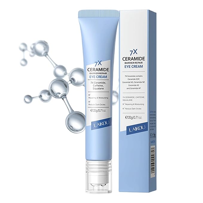 Ceramide Under Eye Cream, Hydrating Eye Cream, Eye Wrinkle Cream With Massage Head, Eye Cream Anti Aging, Dark Circle Eye Cream For Women & Men, eye moisturizer For All Skin Type-VivaGrace Women