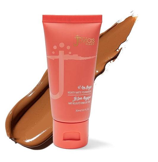 Juvia's Place I Am Magic Velvety Matte Liquid Foundation 340 - Kampala - Dark Tan w/Golden Undertone, Makeup Foundation Full Coverage, Lightweight, Long Wear, Velvety Matte Finish-VivaGrace Women