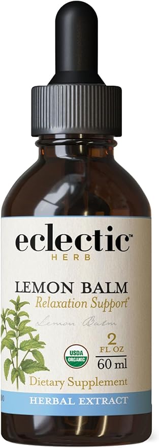 Eclectic Herb Organic Lemon Balm Extract - 2 oz - Non-GMO, Gluten-Free, Soy-Free, Dairy-Free - Pure Herbal Extract for Calming and Relaxation-VivaGrace Women
