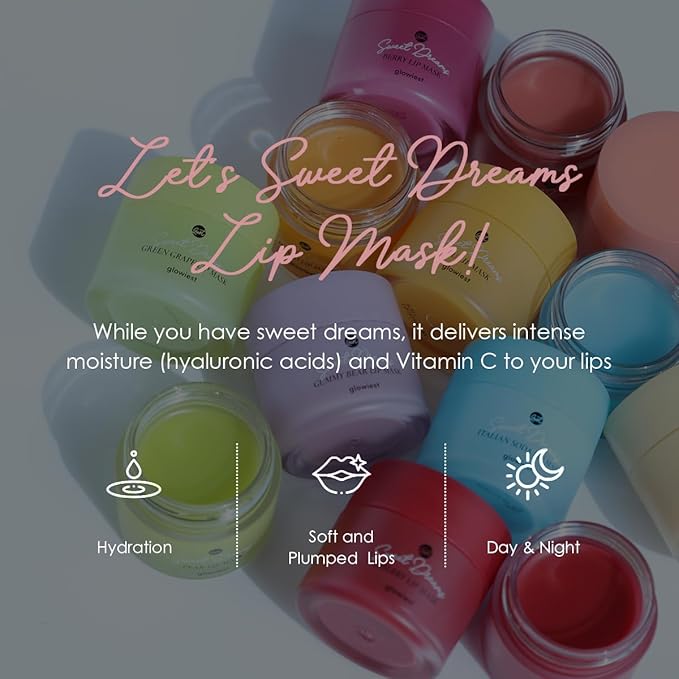 Sweet Dreams Lip Mask: Nourishing, Plumping and Hydrating lip balm | Ecofriendly Lip Sleeping Mask | Hyaluronic Acids + Vitamin C + Shea Butter + Antioxidants | Vanilla - 0.7 oz.-VivaGrace Women