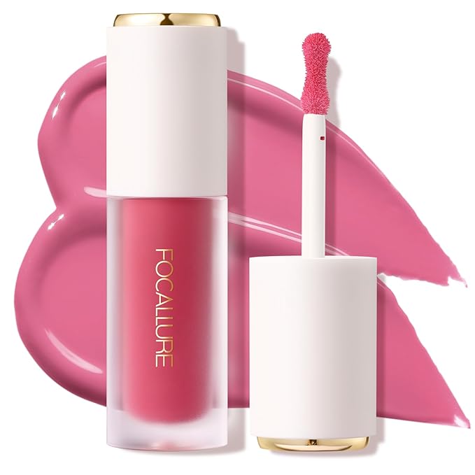 FOCALLURE Silky Cream Liquid Blush,Leaving a Matte Dewy Makeup Look,Easy to Apply and Create a Natural Flush,Long Lasting and Lightweight Cheek Blush Face Makeup,CATCH ME-VivaGrace Women