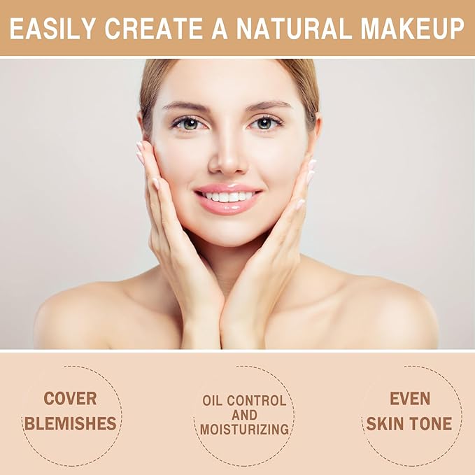 Skin Tone Adjusting CC Cream Spf 50, Colour Correcting Self Adjusting for Mature Skin, Moisturizing Skin, Primer, Concealer, Brightening Skin Tone（2Pcs Natural Color）-VivaGrace Women