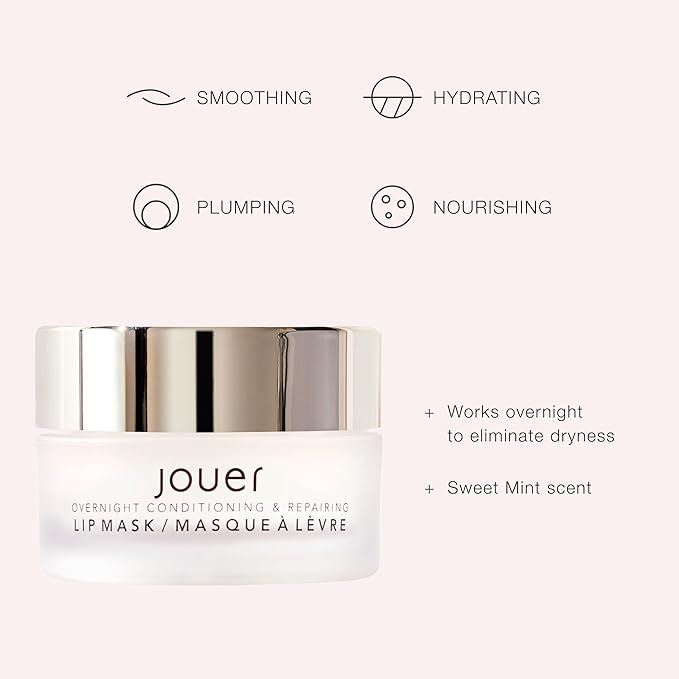 Jouer Conditioning & Repairing Lip Mask – Overnight Lip Mask for Dry Lips - Moisturizing Lip Balm - Maxi Lip for Plumper Lips and Visual Fullness - with Jojoba Oil and Grapeseed Oil for Hydration-VivaGrace Women