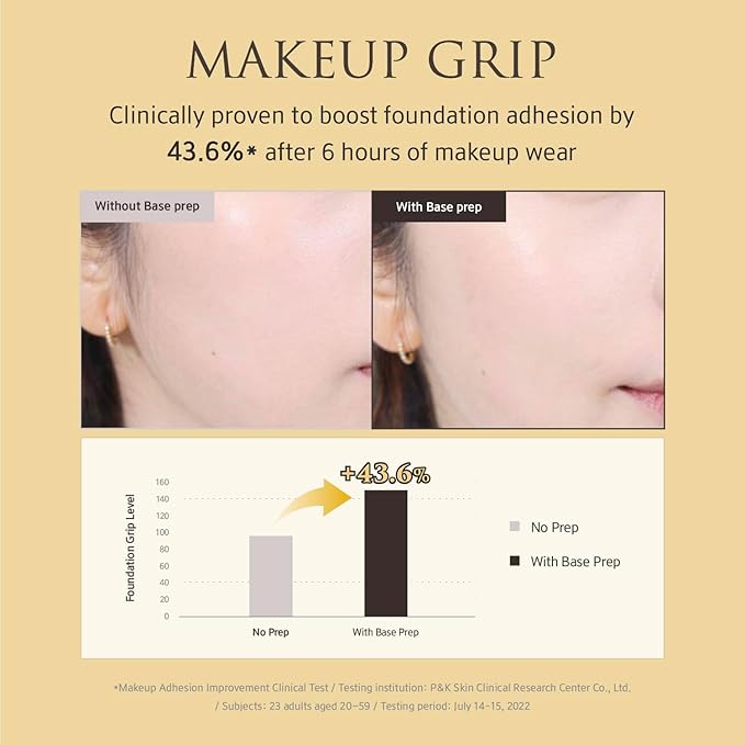 YUNJAC Base Prep (0.85 fl oz) - Grip Primer, Skin Perfecting Makeup Base for Korean Skin Prep. Silicone-Free, Serum Texture for Glowing, Flawless, and Long-Lasting Makeup-VivaGrace Women