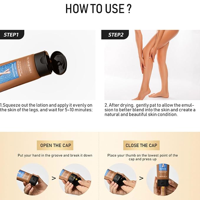 118ml Airbrush Legs, Leg Makeup Lotion, Body Makeup, Waterproof Long Lasting Full Coverage Lightweight Leg Body Cosmetic for Wedding (1#)-VivaGrace Women