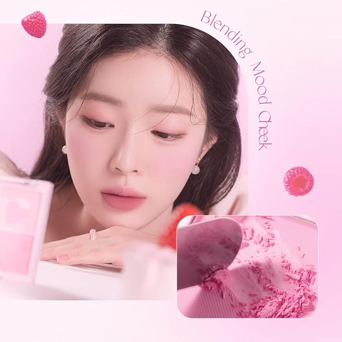 Dasique Blending Mood Cheek #06 Berry Smoothie | 4 Blendable Shades in Lightweight Smooth Powder | Vegan | Pink Blush-VivaGrace Women