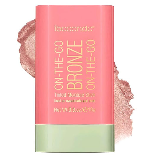 On-The-Go Bronzer Stick,Multi-Use Cream Contour Stick,Natural Long Lasting Face Bronzer,Smooth Highlighter Contour Stick,Bronze Contour Makeup Facial Shaping,01 Warm Glow-VivaGrace Women